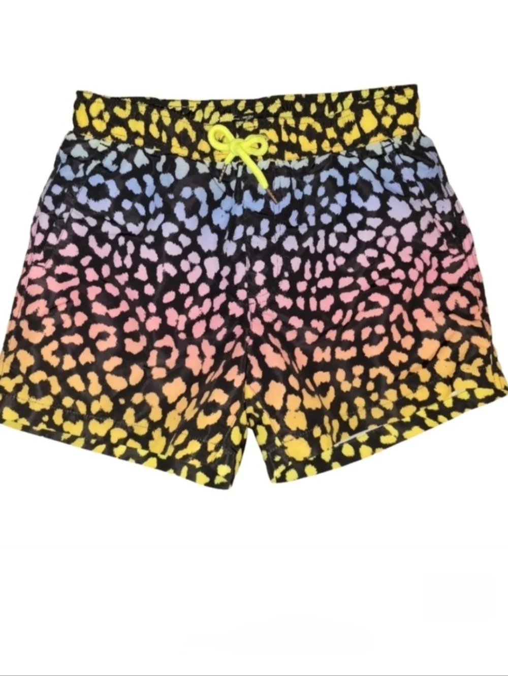 Forever 21 Men's Rainbow Cheetah Print Lined Swim Suit Board Shorts Size Small